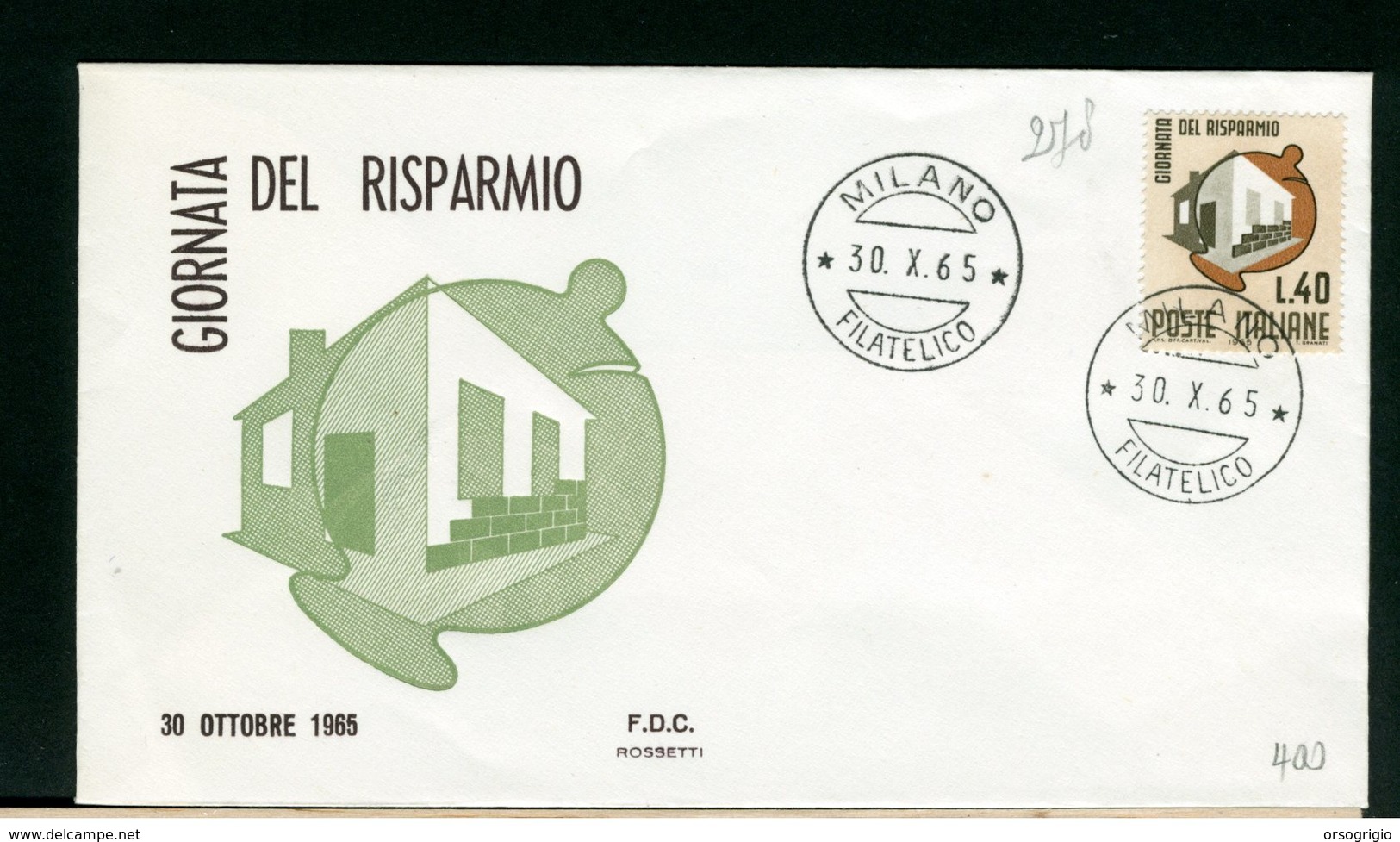 ITALIA - FDC - 1965 -  GIORNATA DEL RISPARMIO - FDC