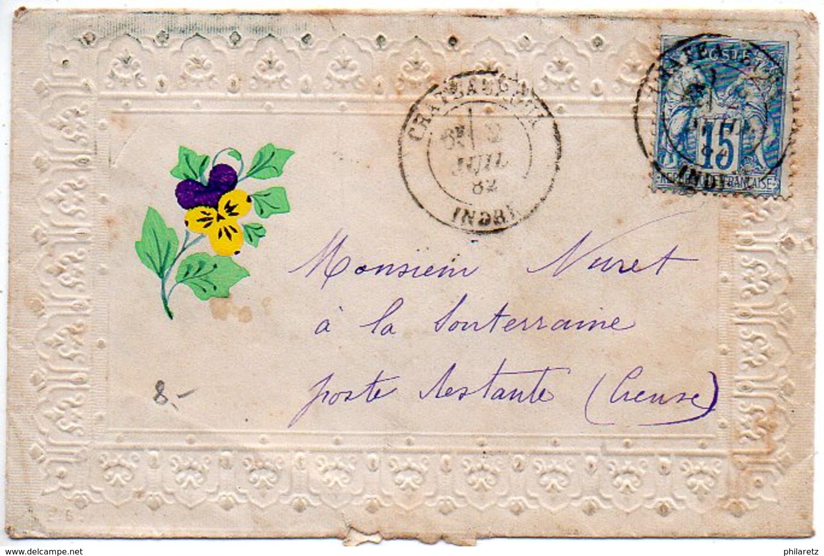 Sage 15c Sur Valentine De 1882 - Recto Correct Mais Verso Avec Défauts - 1877-1920: Période Semi Moderne