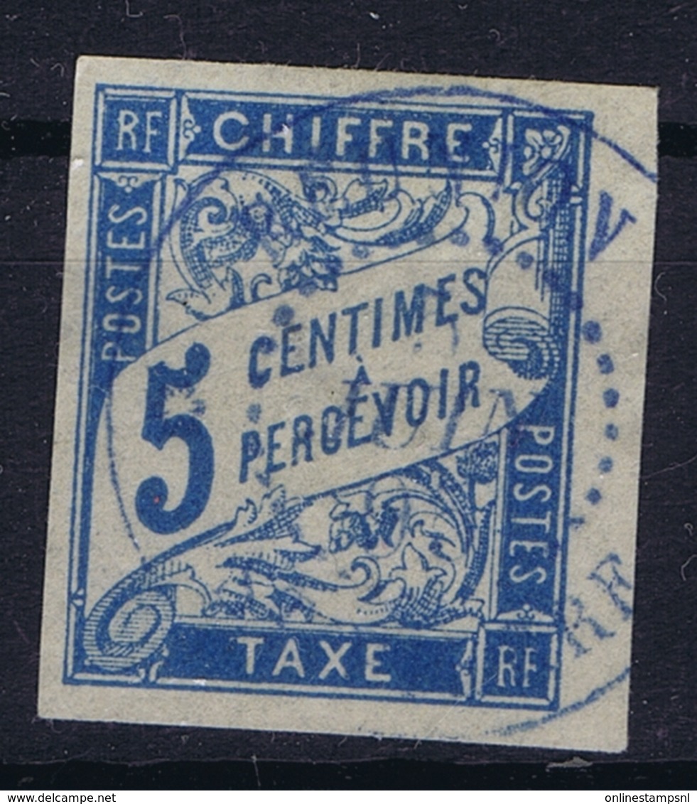 Colonies Francaises Tax Yv 18 Cachet A Date Reunion  Bleu - Segnatasse