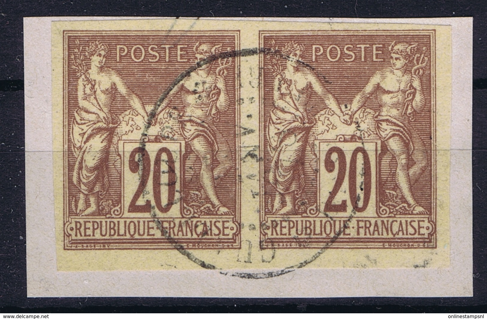 Colonies Francaises Yv 34 Cachet A Date   Guadeloupe Basse-Terre  Pair - Sage