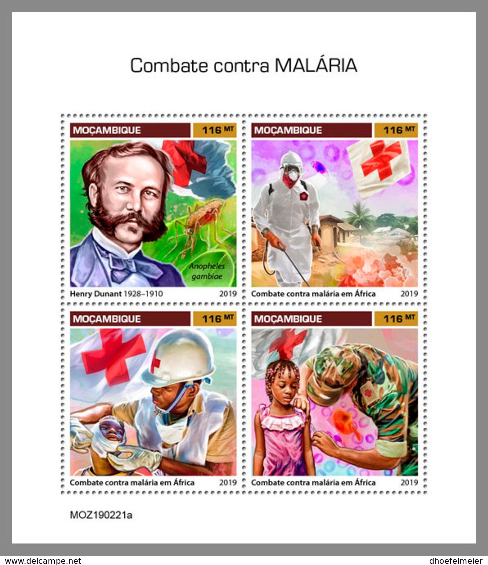 MOZAMBIQUE 2019 MNH Henry Dunant Malaria Paludisme Red Cross M/S - IMPERFORATED - DH1921 - Henry Dunant