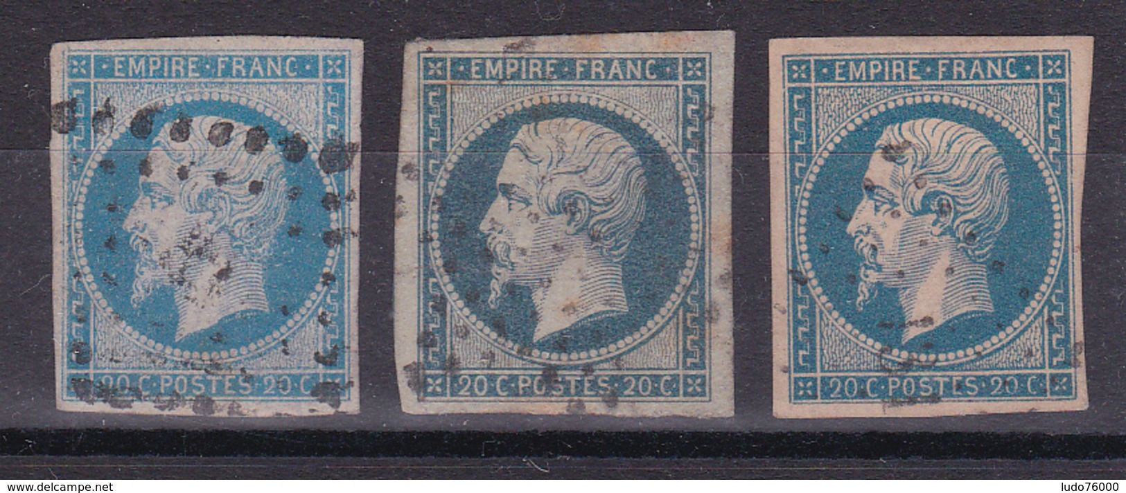 CP36/ LOT  NAPOLEON N° 14 OBL / 3 TIMBRES - 1853-1860 Napoleone III