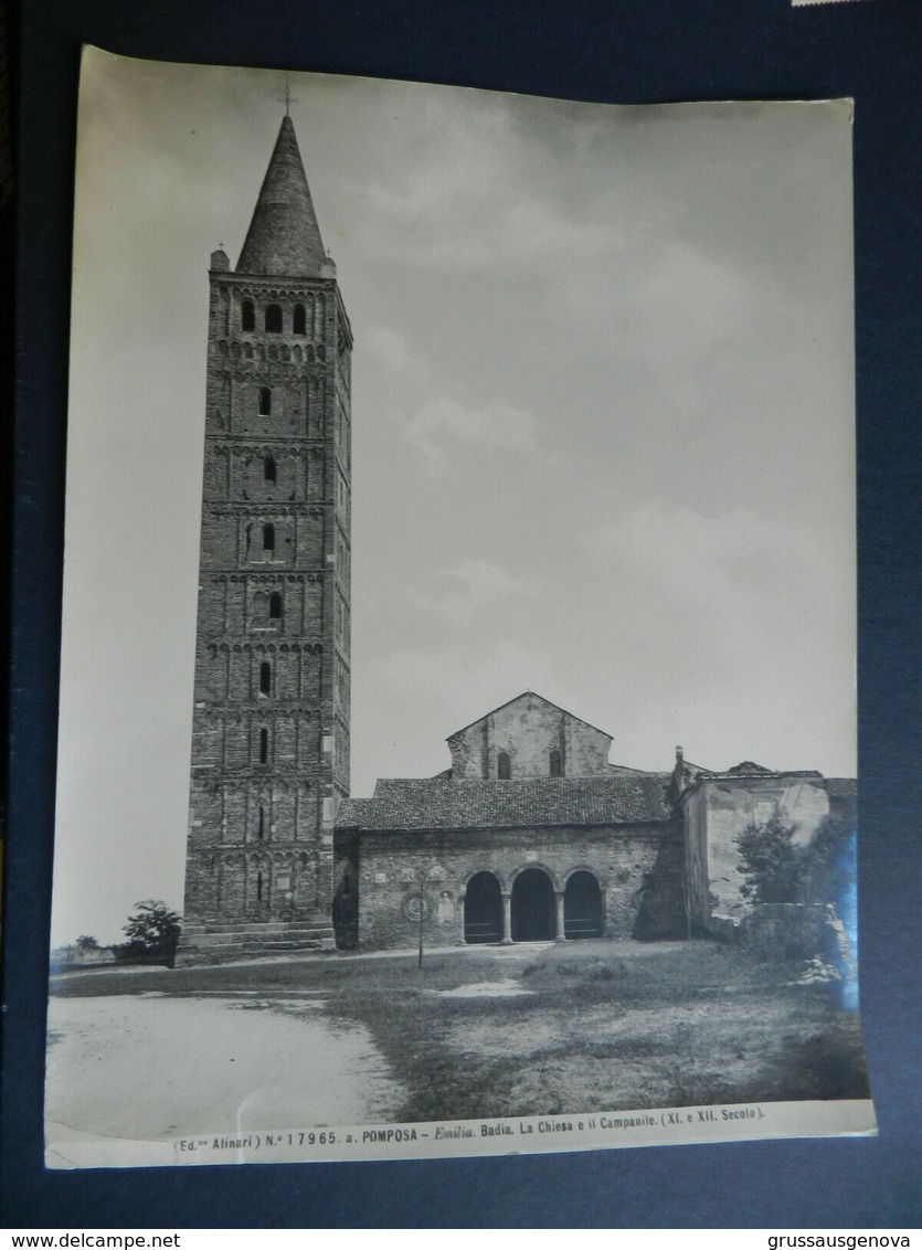 2.3) FERRARA POMPOSA BADIA CHIESA E CAMPANILE EDIZIONE ALINARI NON DATATA 1910 CIRCA FORMATO 19,5 X 26 Cm - Altri & Non Classificati