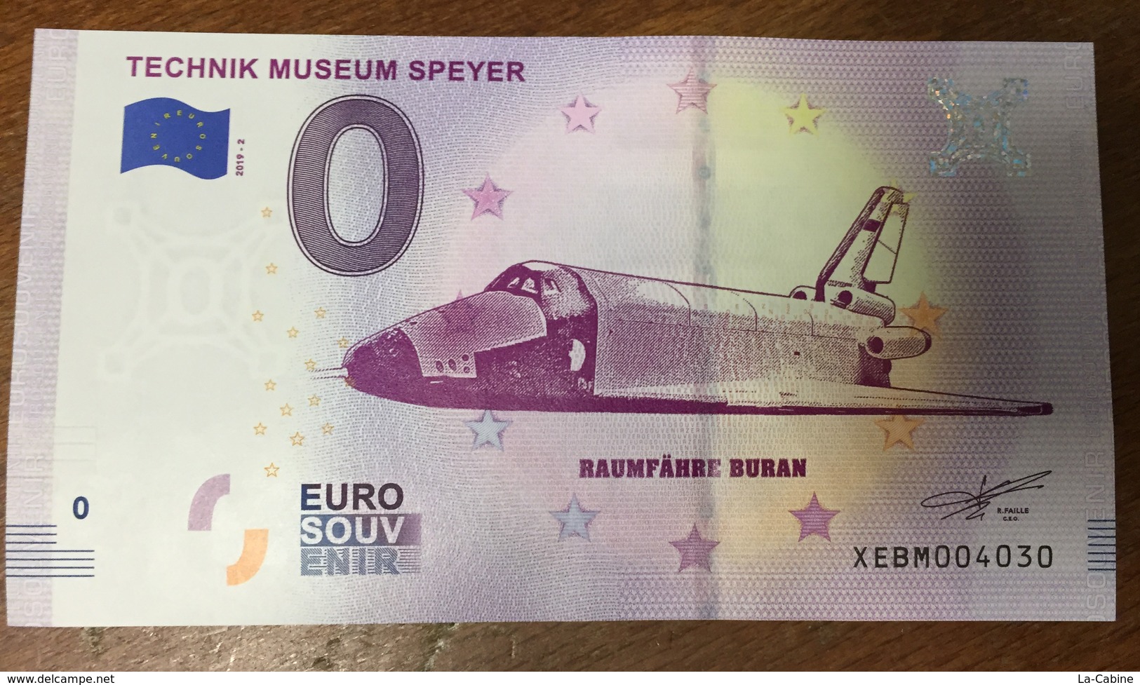 ALLEMAGNE BILLET AVIATION NAVETTE SPATIALE 0 EURO SOUVENIR 2019 BANKNOTE BANK NOTE 0 EURO SCHEIN PAPER MONEY - Allemagne