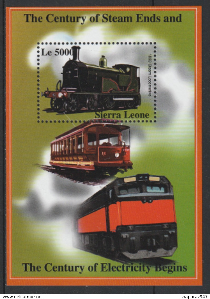 2002 Sierra Leone "1899 Steam Locomotive" Treni Trains Railways Locomotive Locomotives MNH** Sie108 - Trains