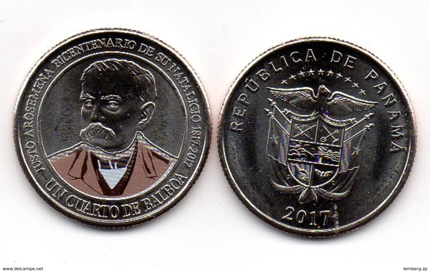 Panama - 1/4 Balboa 2017 Comm. UNC  Bicentenary Dr. Justo Arose Lemberg-Zp - Panama