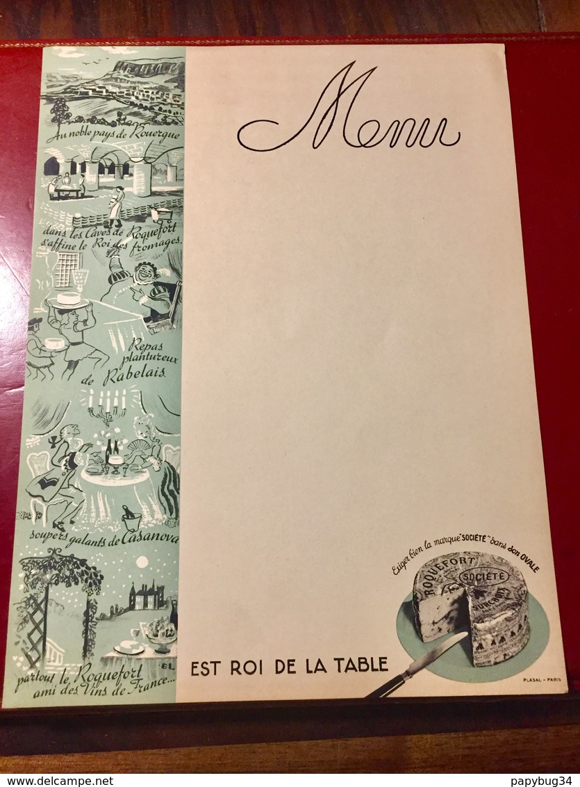 MENU     SOCIÉTÉ     ROQUEFORT - Menus