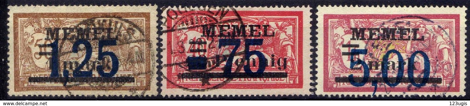 Memel (Klaipeda) 1922 Mi 49-51, Gestempelt [020619XXVII] - Memelgebiet 1923