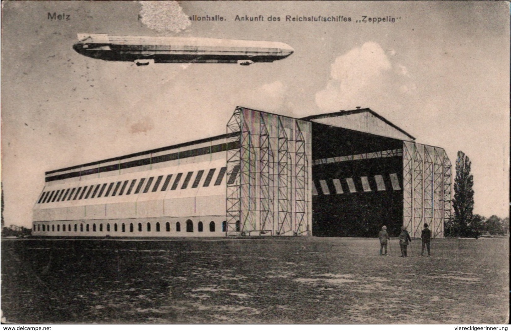 ! [57] Cpa Metz Zeppelin, Luftschiffhalle, 1909, DIRIGEABLE - Metz