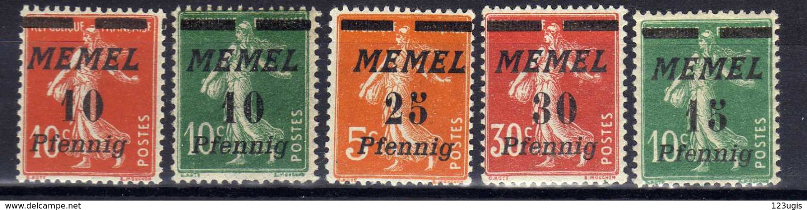 Memel (Klaipeda) 1922 Mi 53-55; 58-59 * [020619XXVII] - Memelgebiet 1923