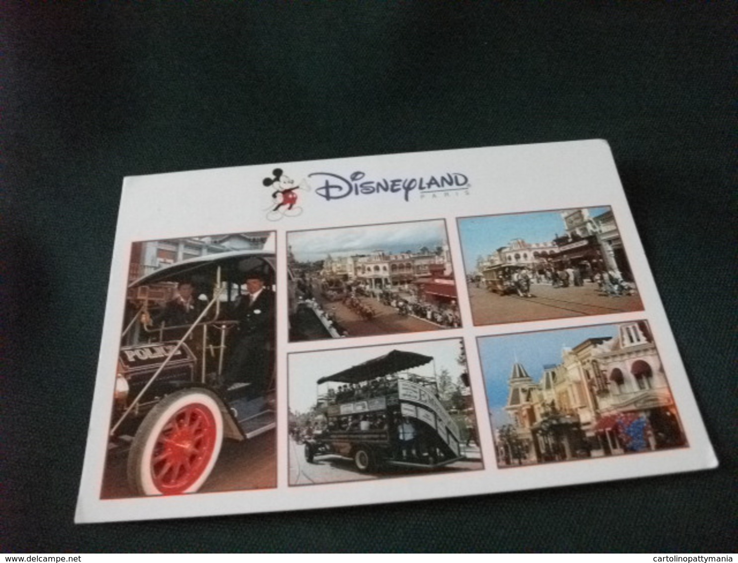 STORIA POSTALE FRANCOBOLLO FRANCIA EURO DISNEY DISNEYLAND PARIS  VEDUTE MAIN STREET USA AUTO POLICE - Disneyland