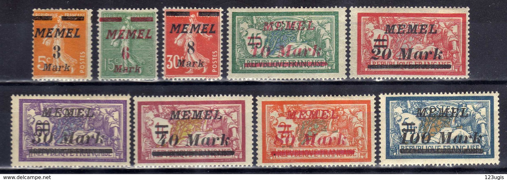 Memel (Klaipeda) 1922 Mi 110-118 * [020619XXVII] - Memelgebiet 1923