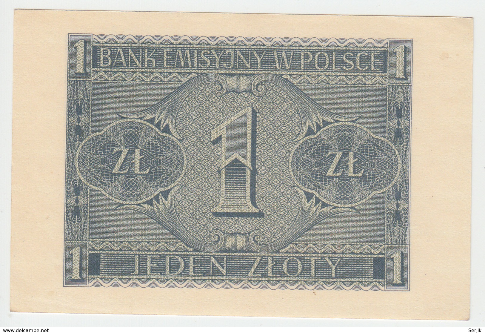 Poland 1 Zloty 1940 AUNC+ Pick 91 - Polonia