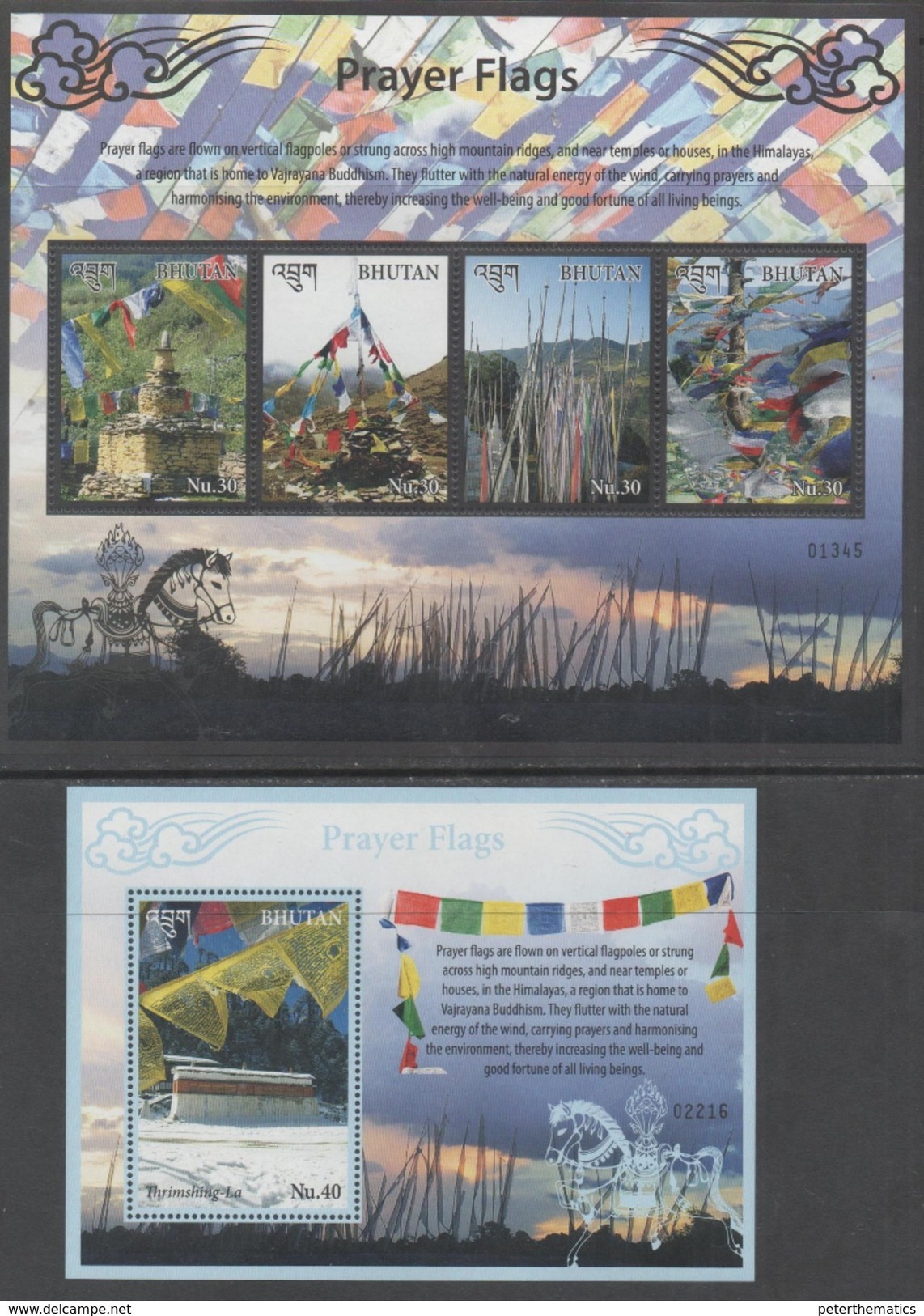 BHUTAN, 2017, MNH, RELIGION, PRAYER FLAGS, SHEETLET+S/SHEET - Autres & Non Classés