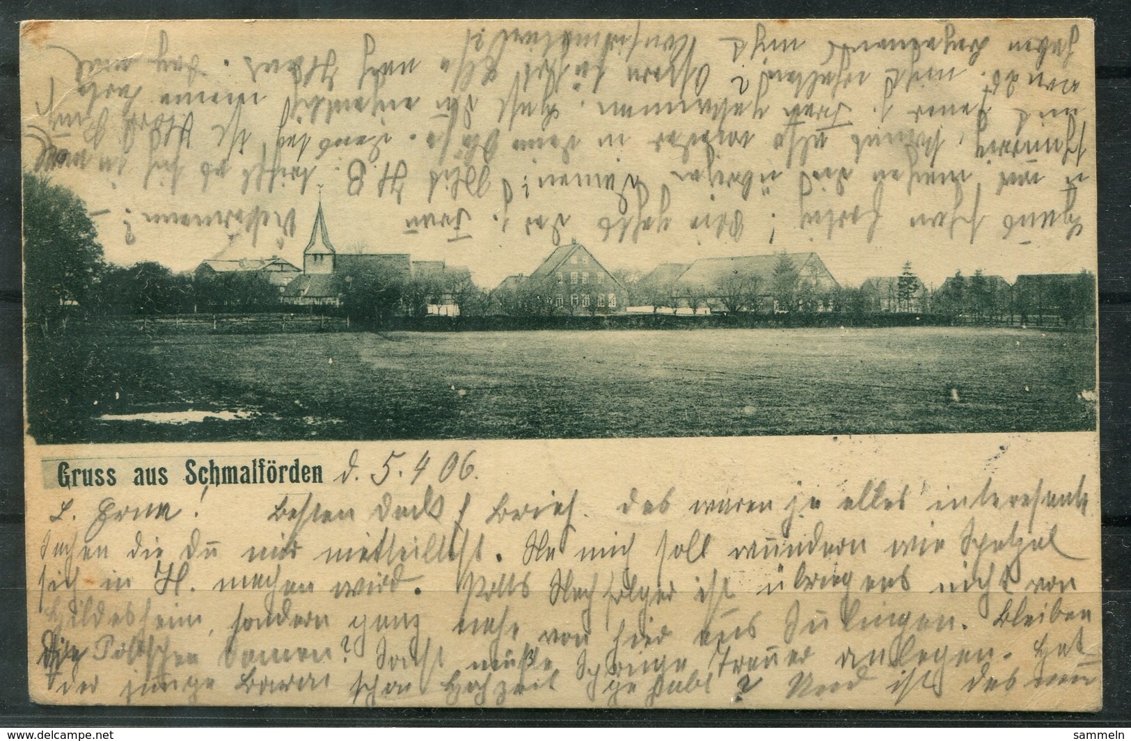 4701 -  Ansichtskarte "Gruss Aus SCHMALFÖRDEN (= SCHWAFÖRDEN), " 1906 - Ank.-Stempel FARMBECK - Diepholz
