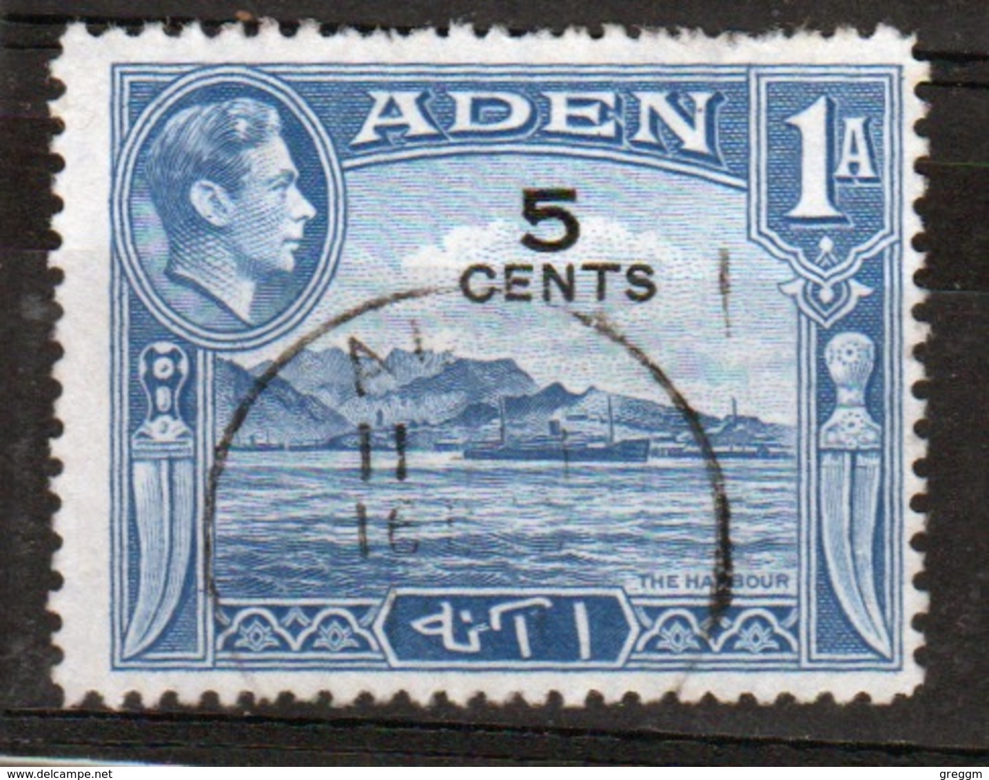 Aden George VI 1951 Single 5 Cents Overprint From The New Decimal Currency Definitive Set. - Aden (1854-1963)