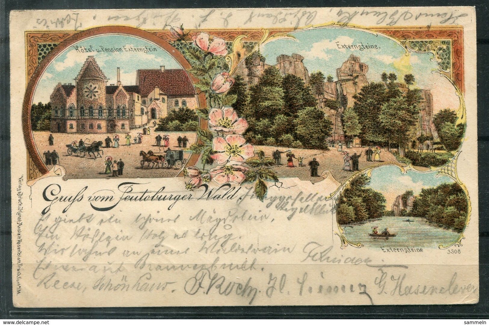 4709 -  Color-Litho-Ansichtskarte "Gruss Vom Teutoburger Wald" 1900 - Bad Meinberg