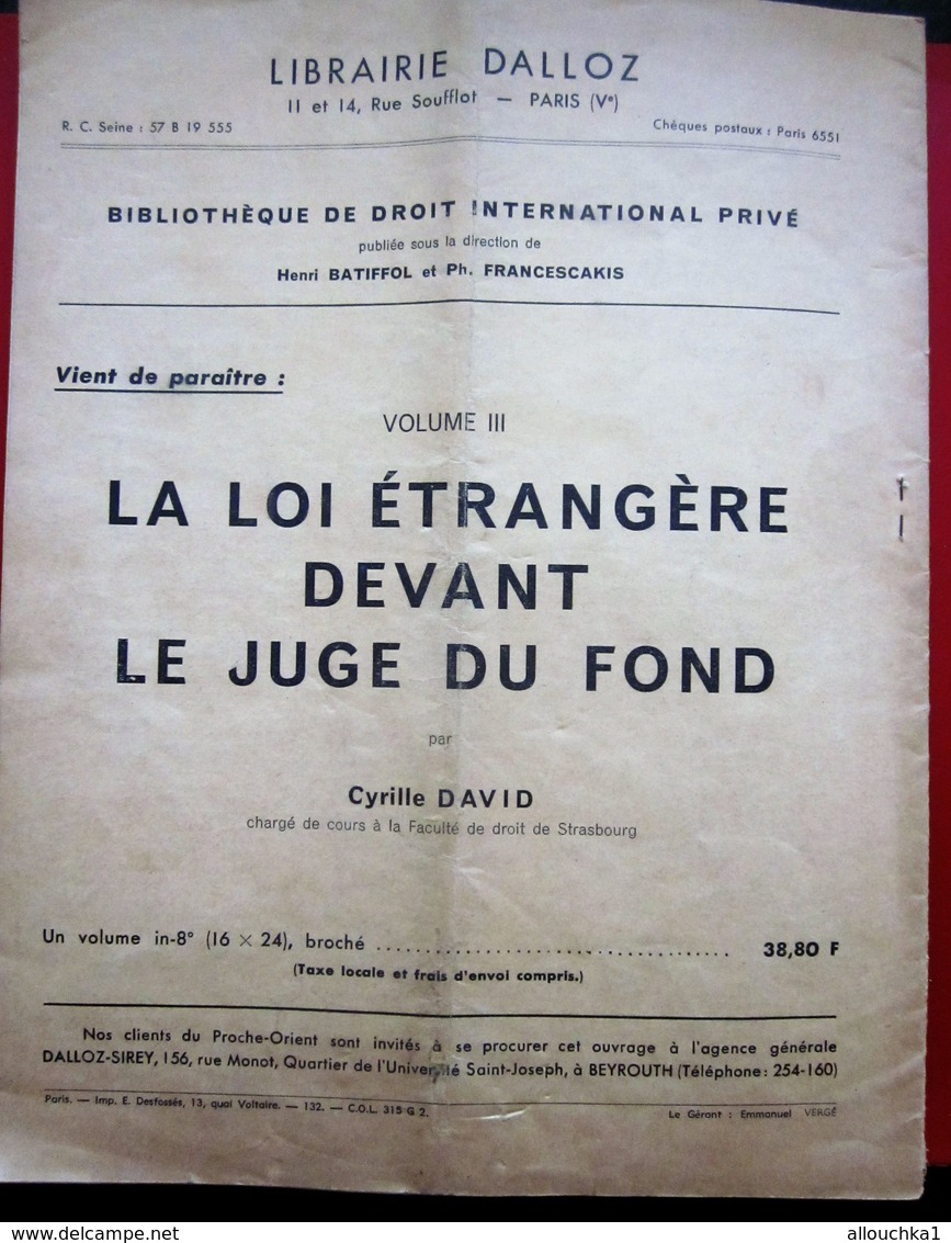 1964 Revue 38é CAHIER HEBDOMADAIRE RECUEIL DALLOZ JURISPRUDENCE DROIT DES ACTEURS & ARTISTES SUR LEURS INTERPRÉTATIONS