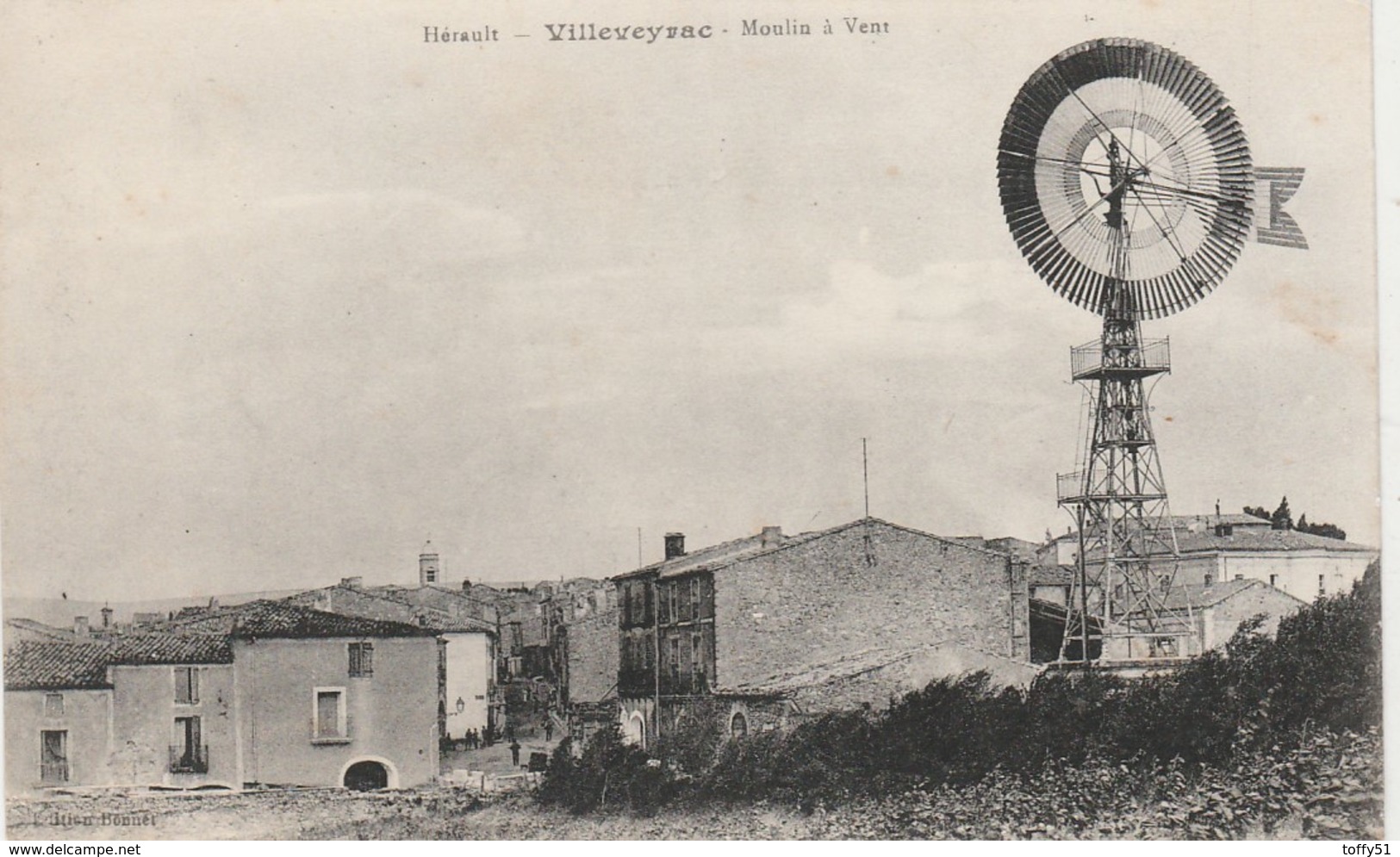 CPA:MOULIN À VENT VILLEVEYRAC (34)..ÉCRITE - Otros & Sin Clasificación