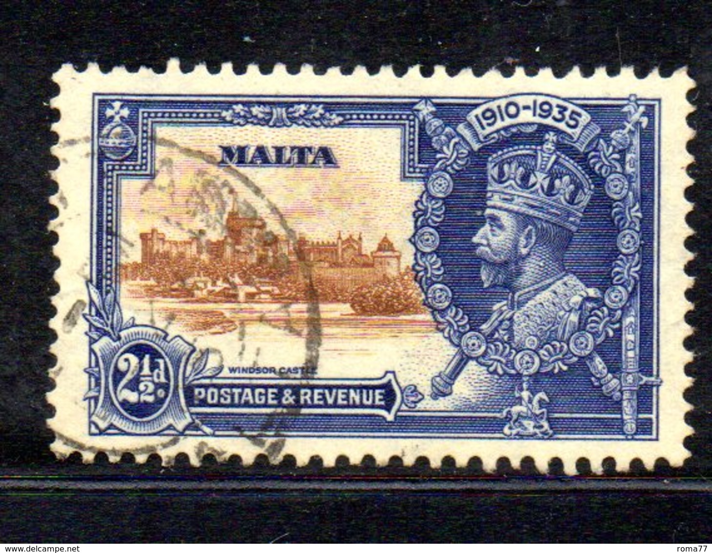 CI791 - MALTA 1935 , Giubileo Unificato N. 172 Usato  (2380A) . - Malta