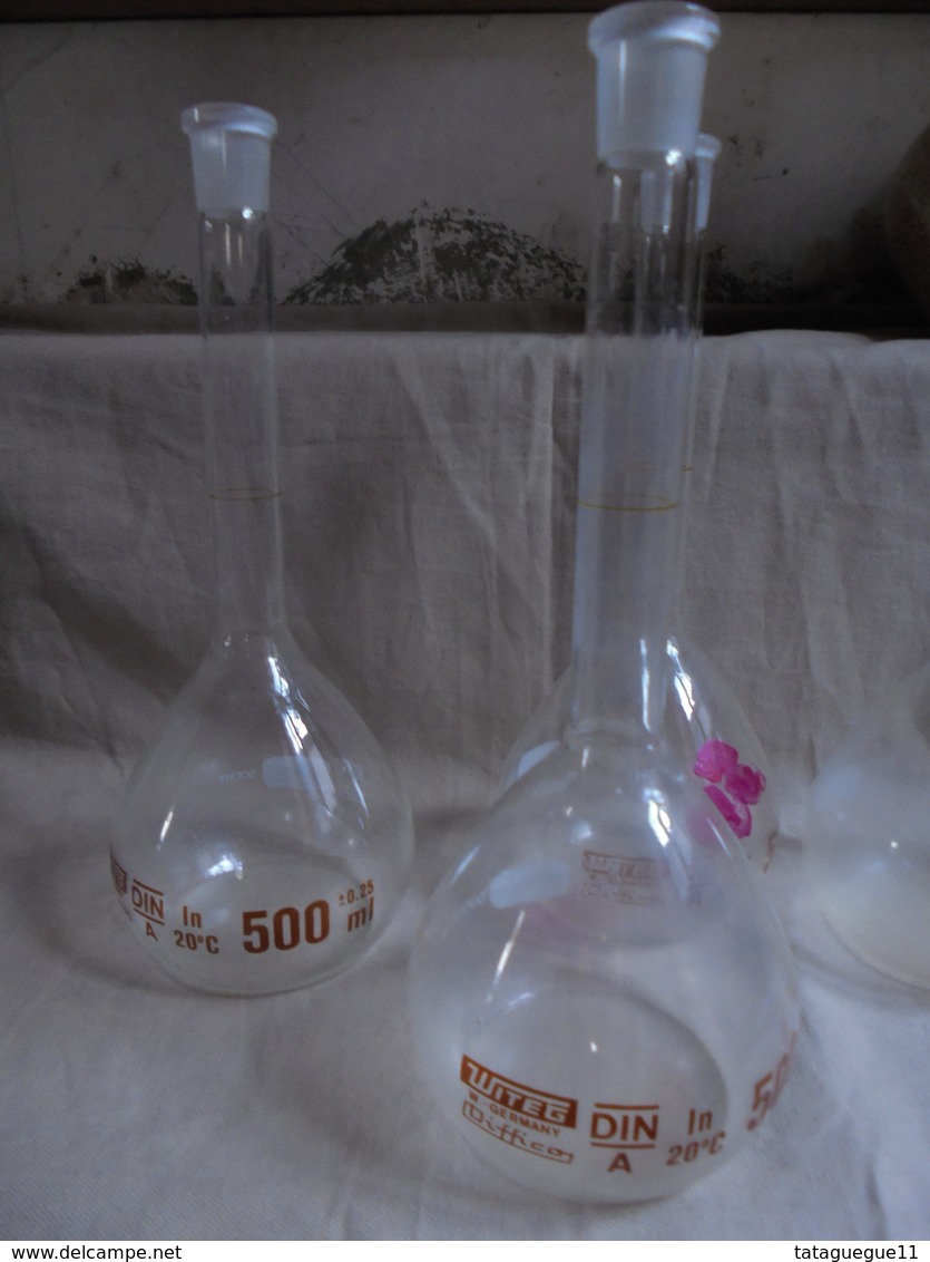 Vintage - Lot de 4 verres ballon style chimiste 500 ml