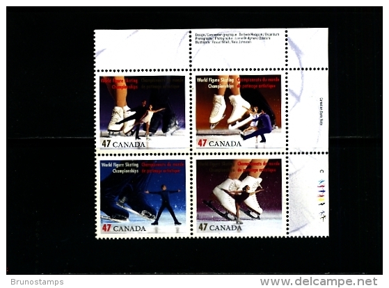 CANADA - 2001  WORLD FIGURE SKATING CHAMPIONSHIP  BLOCK  MINT  NH - Unused Stamps