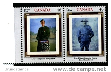 CANADA - 2000  CANADIAN  REGIMENTS  PAIR  MINT  NH - Nuovi