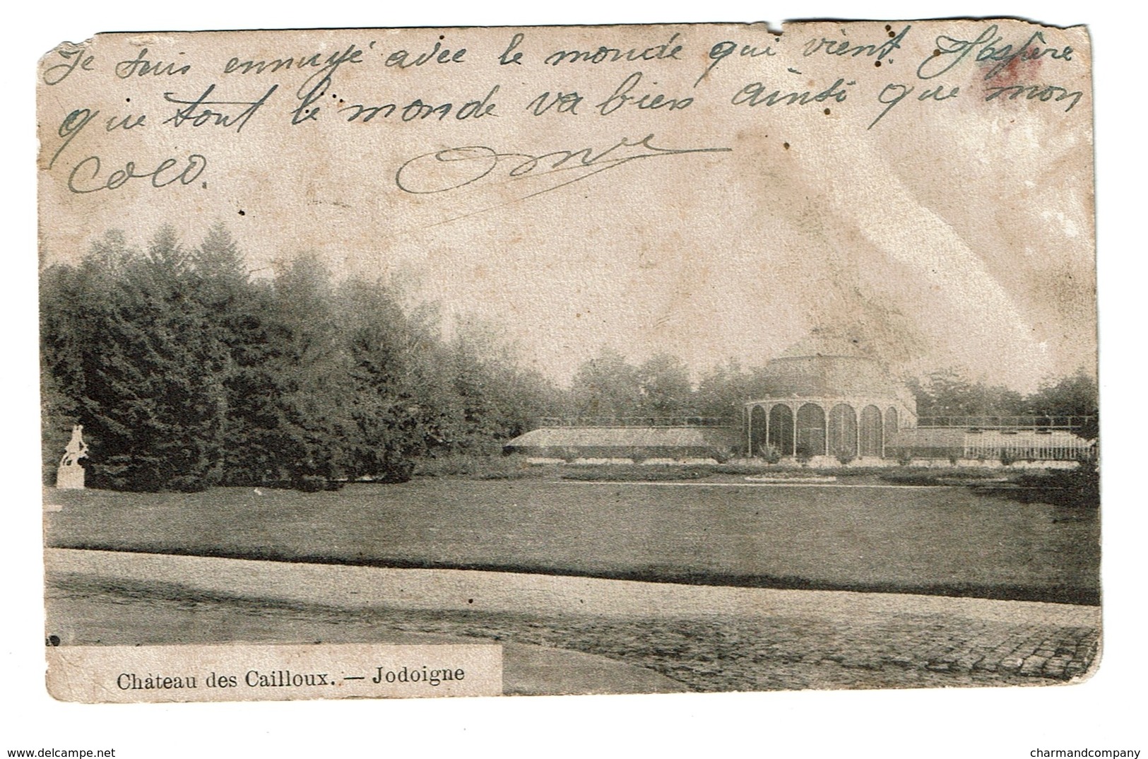 Jodoigne - Château Des Cailloux - 1908 - Carte Abîmée - 2 Scans - Jodoigne