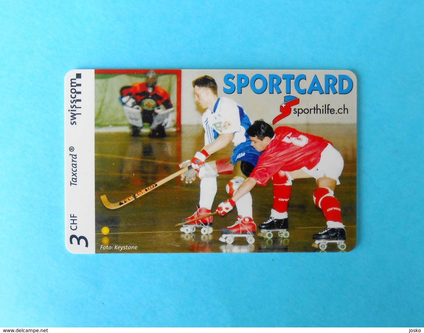 SPECIALTY ... SPORTCARD - RINK HOCKEY - Switzerland Special Issue Card Without Chip * Roller Hockey (quad) Sporthilfe.ch - Suisse