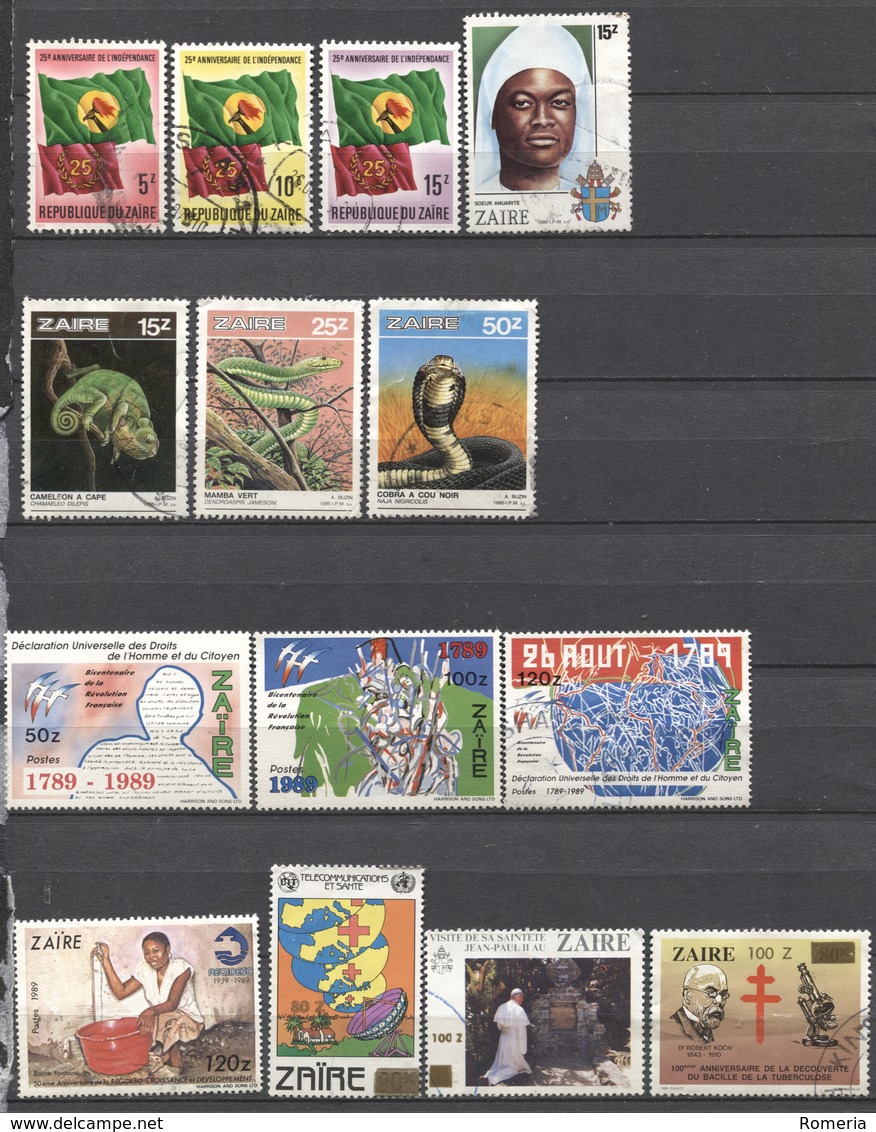 Zaïre - 1985/1990 - Lot Timbres Oblitérés - Nºs Dans Description - Used Stamps