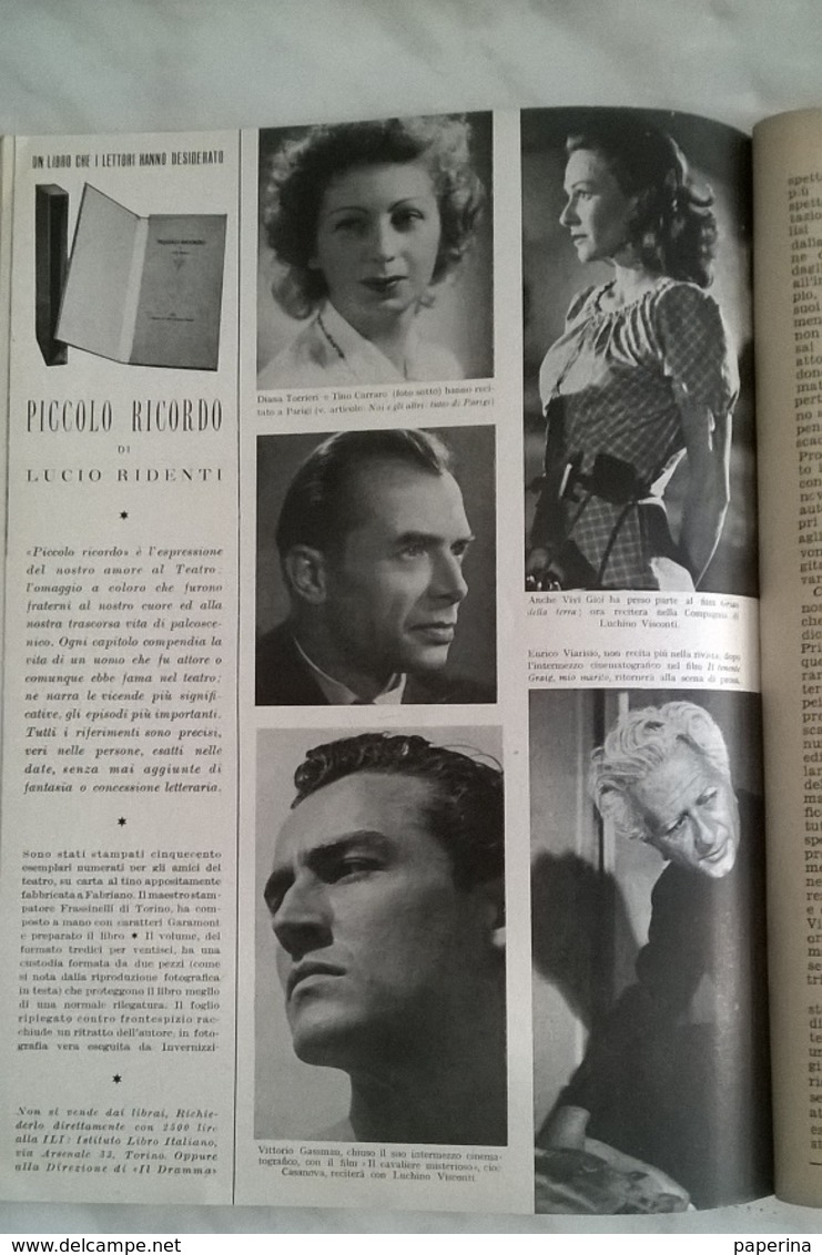 IL DRAMMA N. 73 15/11/1948 VIVI GIOI/ GASSMAN, TORRIERI, CARRARO/ POLITO, NINCHI ... (1) - Altri & Non Classificati