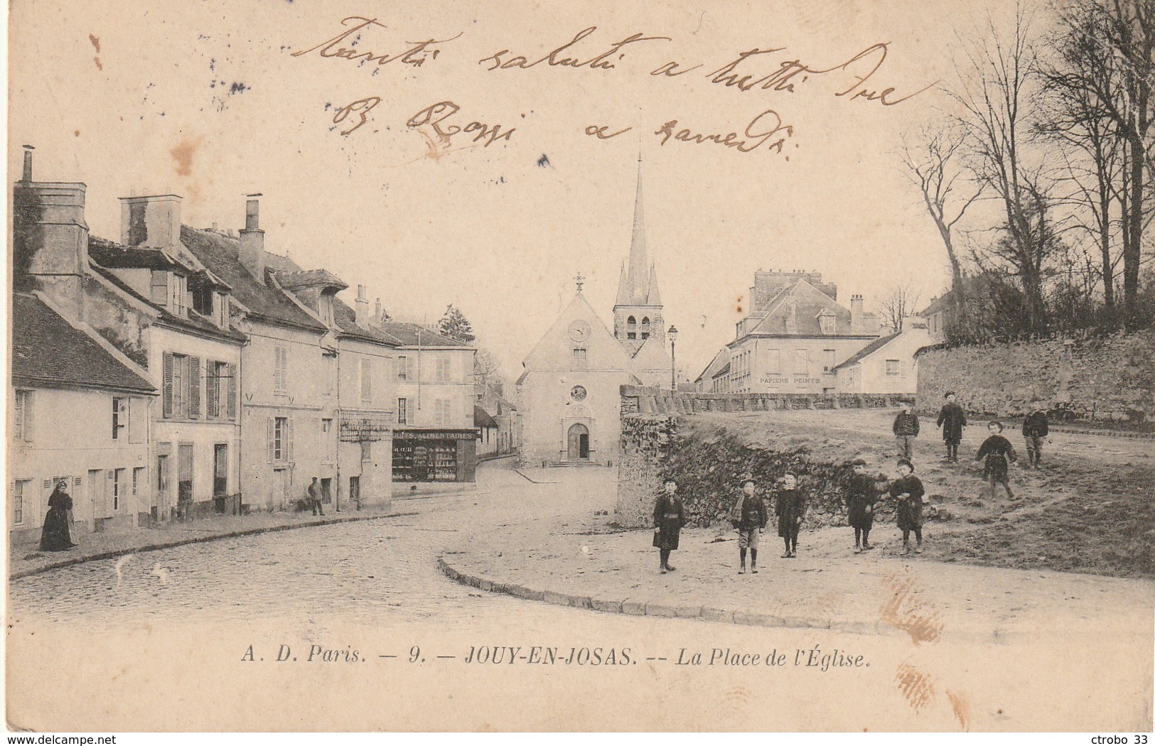 CPA JOUY EN JOSAS 78 - La Place De L'église - Jouy En Josas