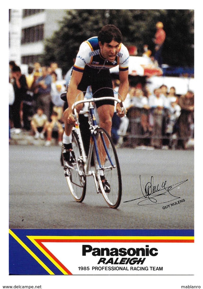 CARTE CYCLISME GUY NULENS TEAM PANASONIC 1985 SERIE LETRAS NOIRE - Cyclisme