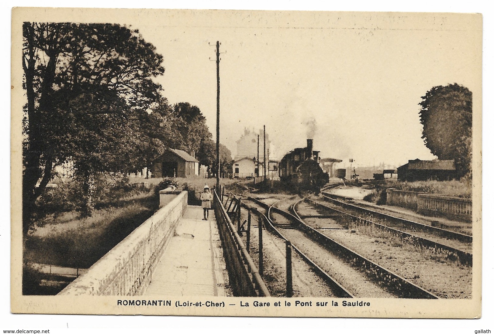 41-ROMORANTIN-La Gare Et Le Pont Sur La Sauldre...  Animé  Train  (verso Trace Adhésif) - Romorantin