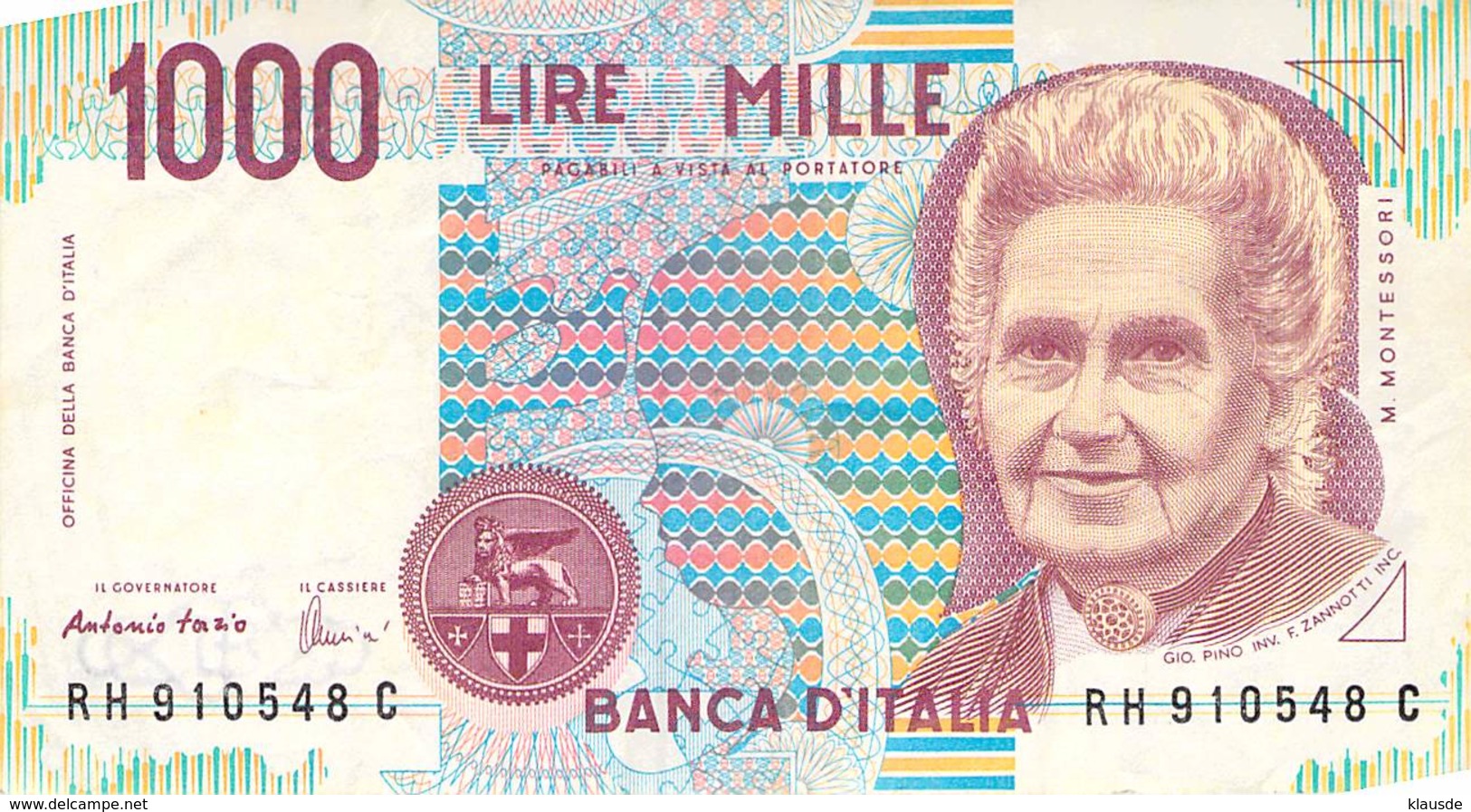 1000 Lire Italien 1990 VF/F (III) - 1.000 Lire