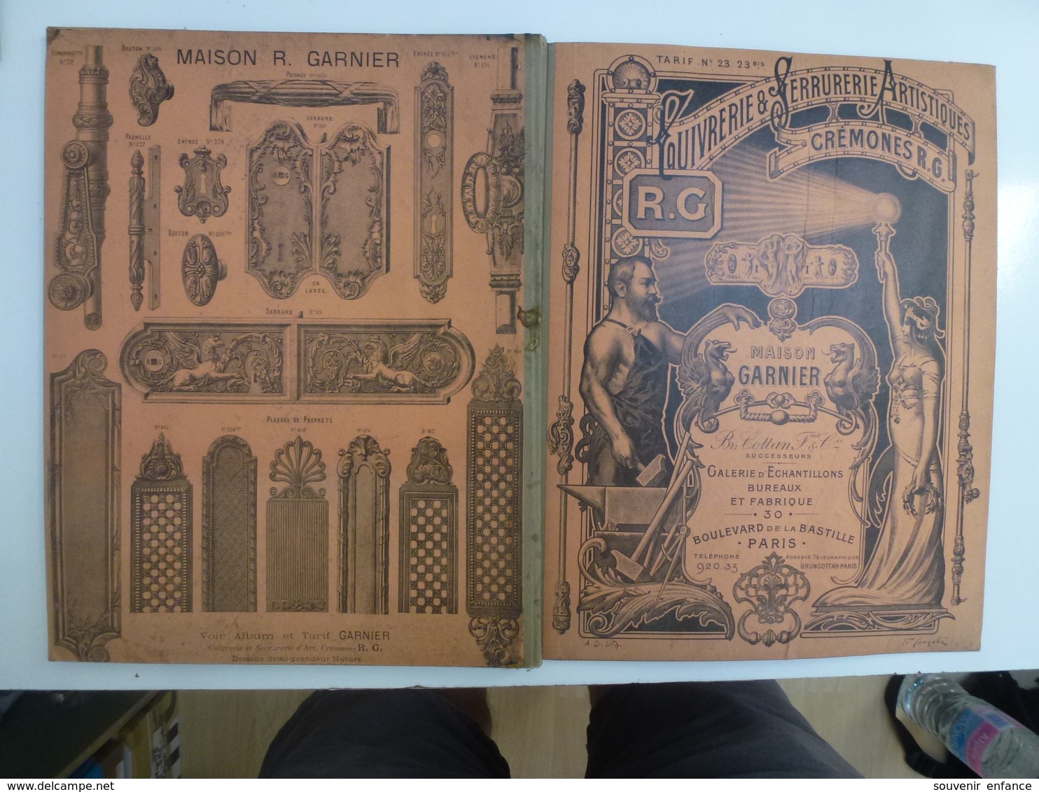 Lot 2 Maison Garnier Fabrique De Crémones Br Cottan Boulevard La Bastille 30 Paris Serrurerie Cuivrerie Arts Décoratifs - Catálogos