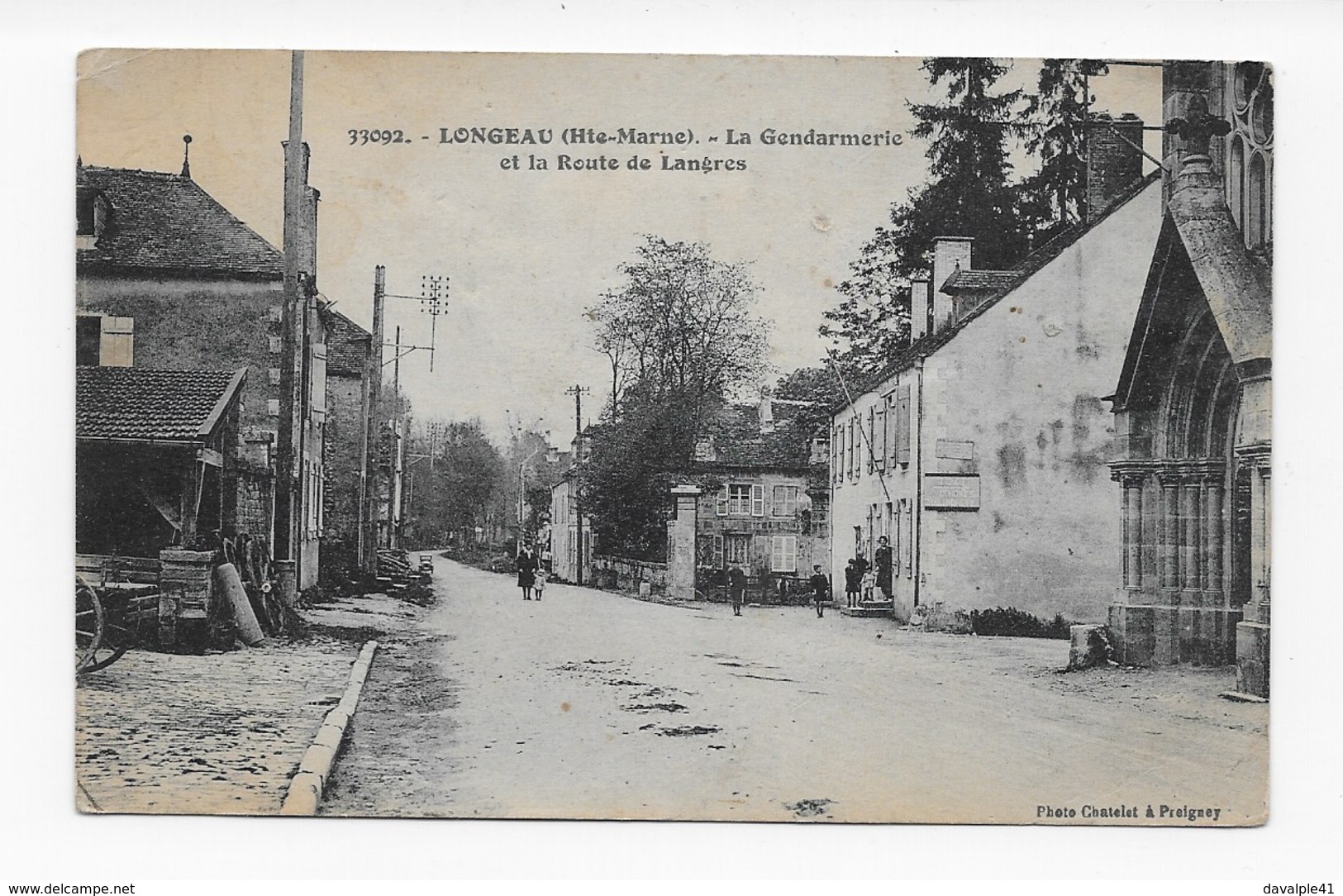 52  LONGEAU  GENDARMERIE ET LA ROUTE DE LANGRES   ANIMATION   2 SCANS - Le Vallinot Longeau Percey