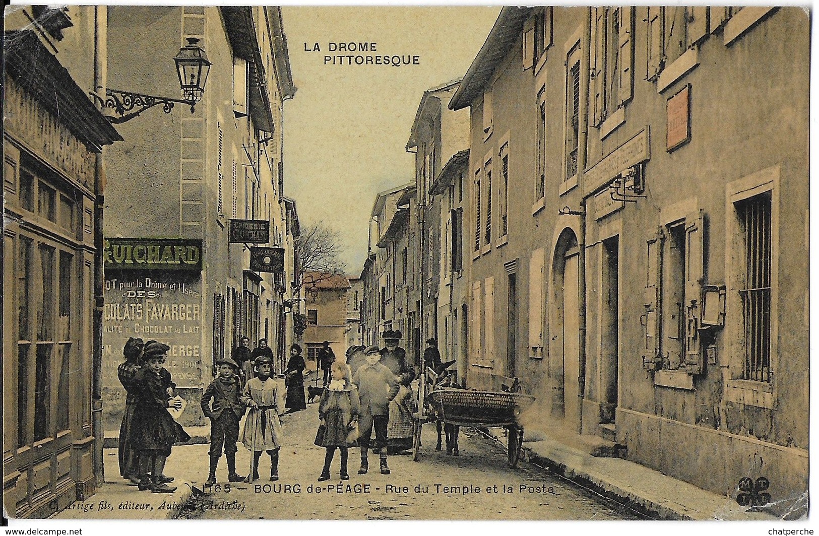 BOURG DE PÉAGE 26 DROME 1165 RUE DU TEMPLE ET DE LA POSTE EDIT. ARTIGE  COULEURS ANIMÉE - Other & Unclassified