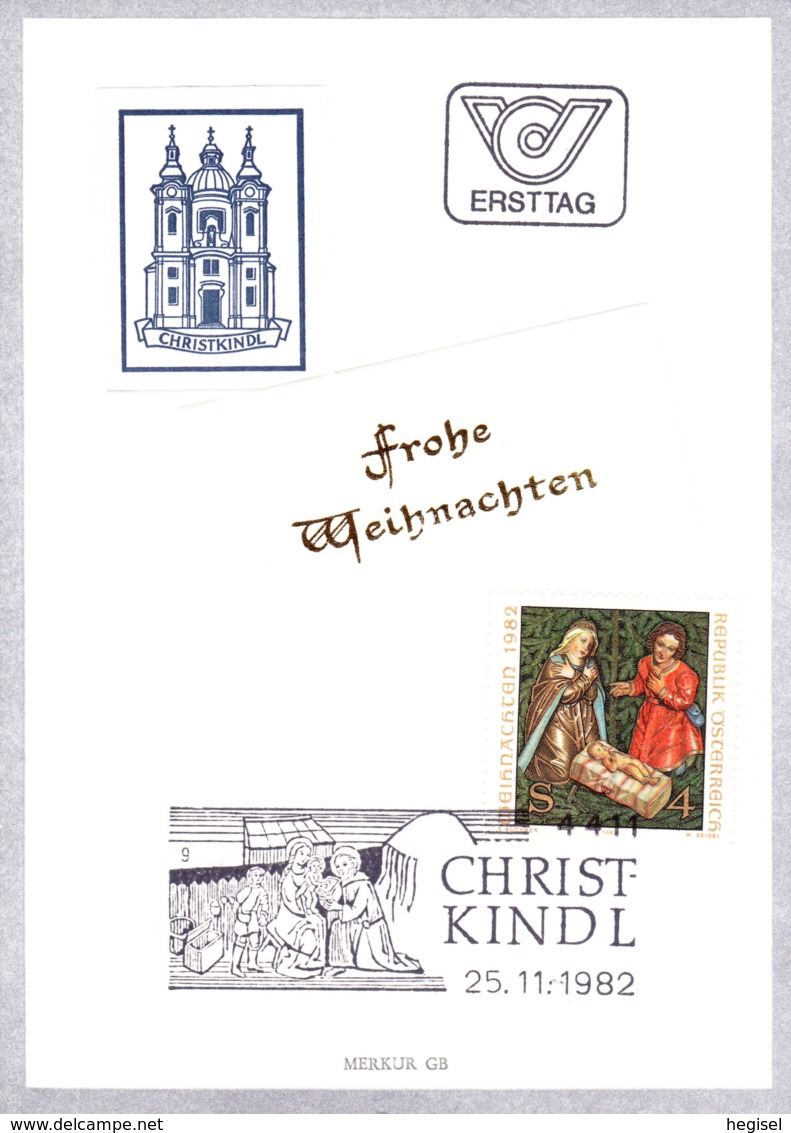 1982  Weihnachten 1982 FDC 4411 Christkindl Karte (ANK 1755, Mi 1724) - FDC