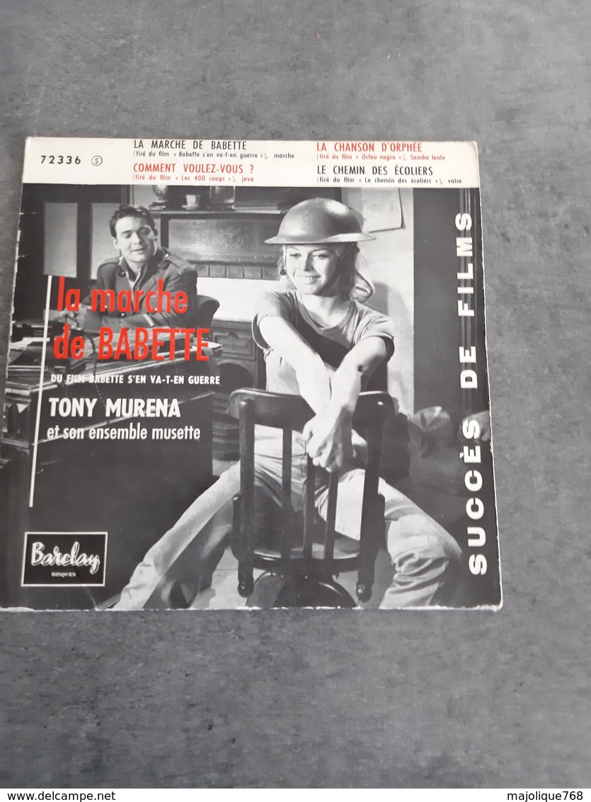 Disque De Tony Murena Et Sont Ensemble Musette - La Marche De Babette - Barclay 72336 - 1959 - Filmmusik