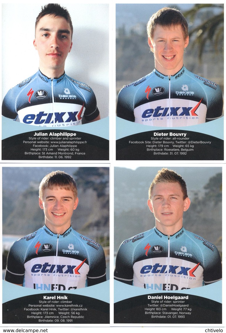 Cyclisme, Serie Etixx Continentale 2013, 12 Cartes - Cyclisme