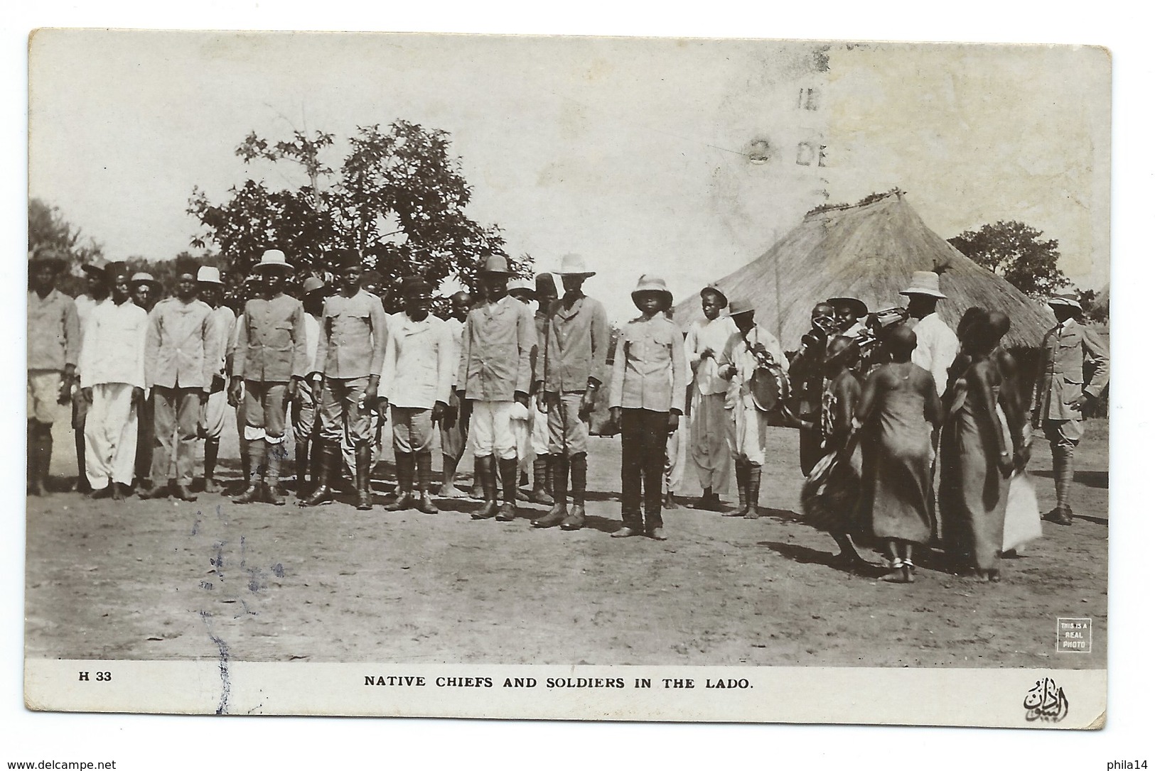 CARTE POSTALE SOUDAN  NATIVE CHIEFS AND SOLDIERS IN THE LADO 1918 / POUR TUNIS TUNISIE / CACHET CENSURE 896 - Soudan