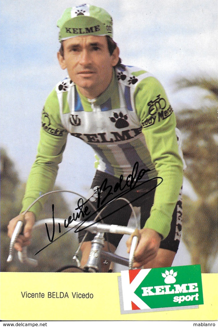 CARTE CYCLISME VICENTE BELDA SIGNEE TEAM KELME 1985 - Cycling