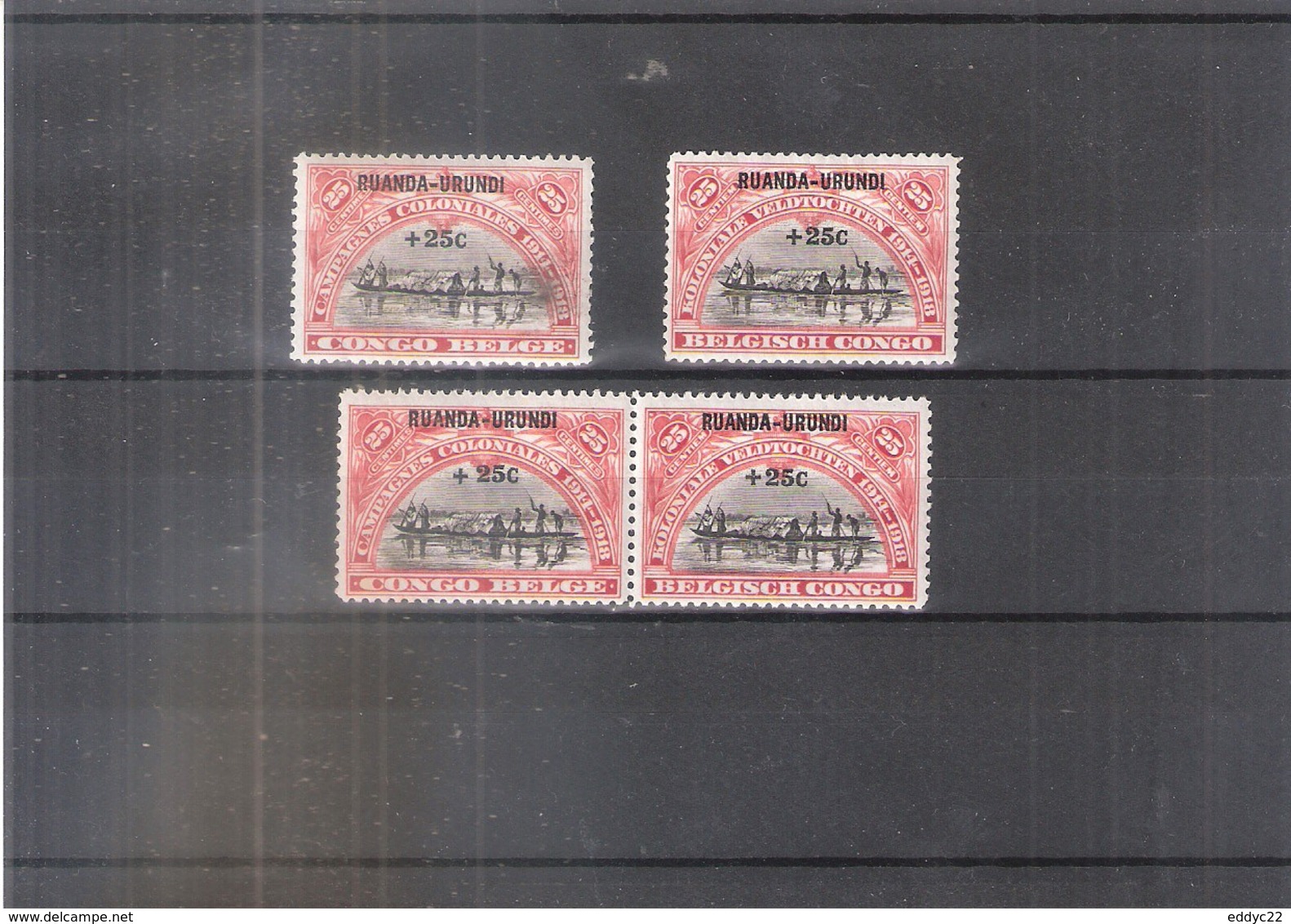 Ruanda-Urundi - 77/78 + 77A Paire Horizontale - XX/MNH - Neufs