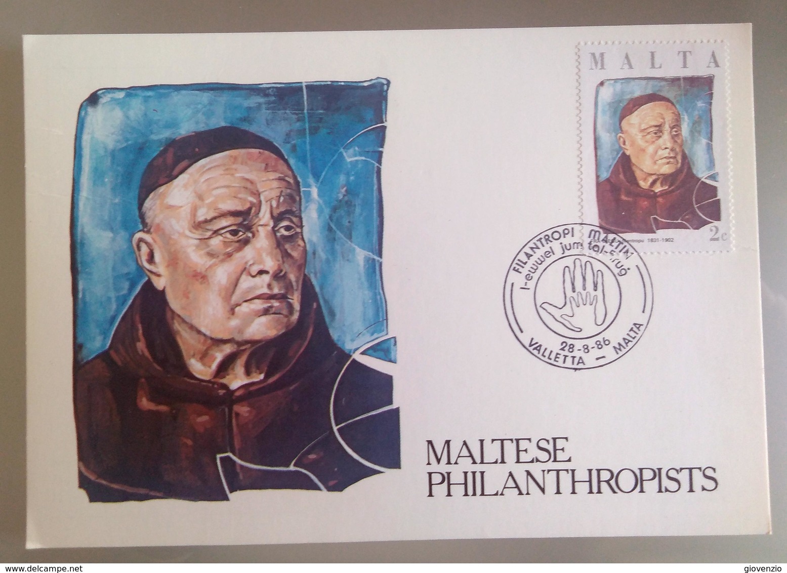 MALTA 1986 MAXIMUM CARD PHILANTROPIST - Malta