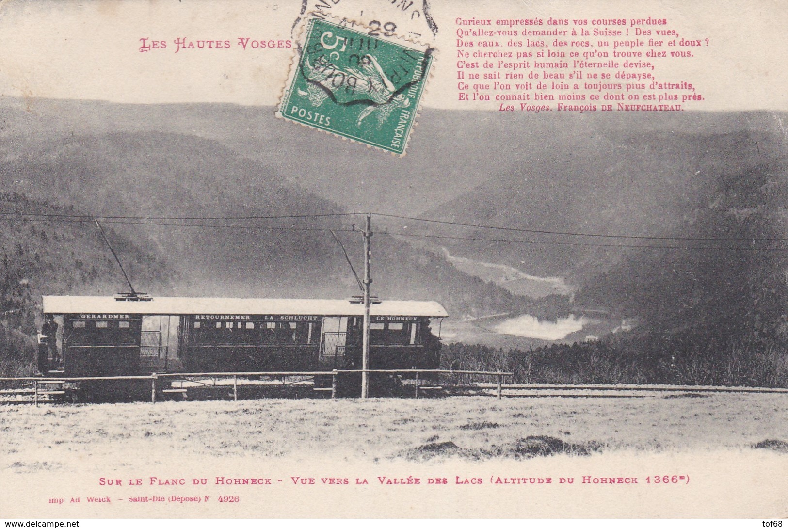 Sur Le Flanc Du Hohneck Vue Vers La Vallée Des Lacs Tramway - Xonrupt Longemer