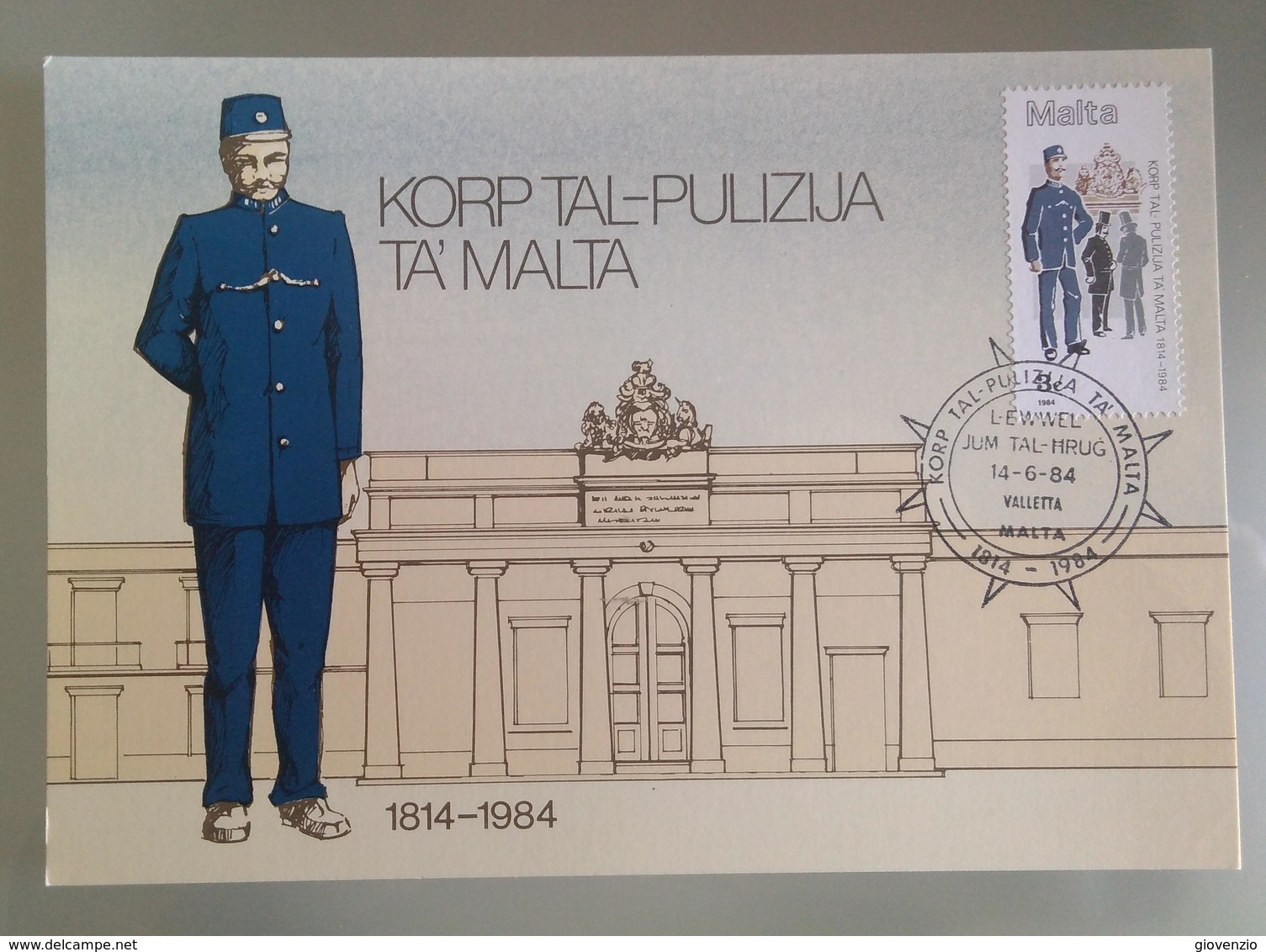 MALTA 1984 MAXIMUM CARD POLICE - Malta