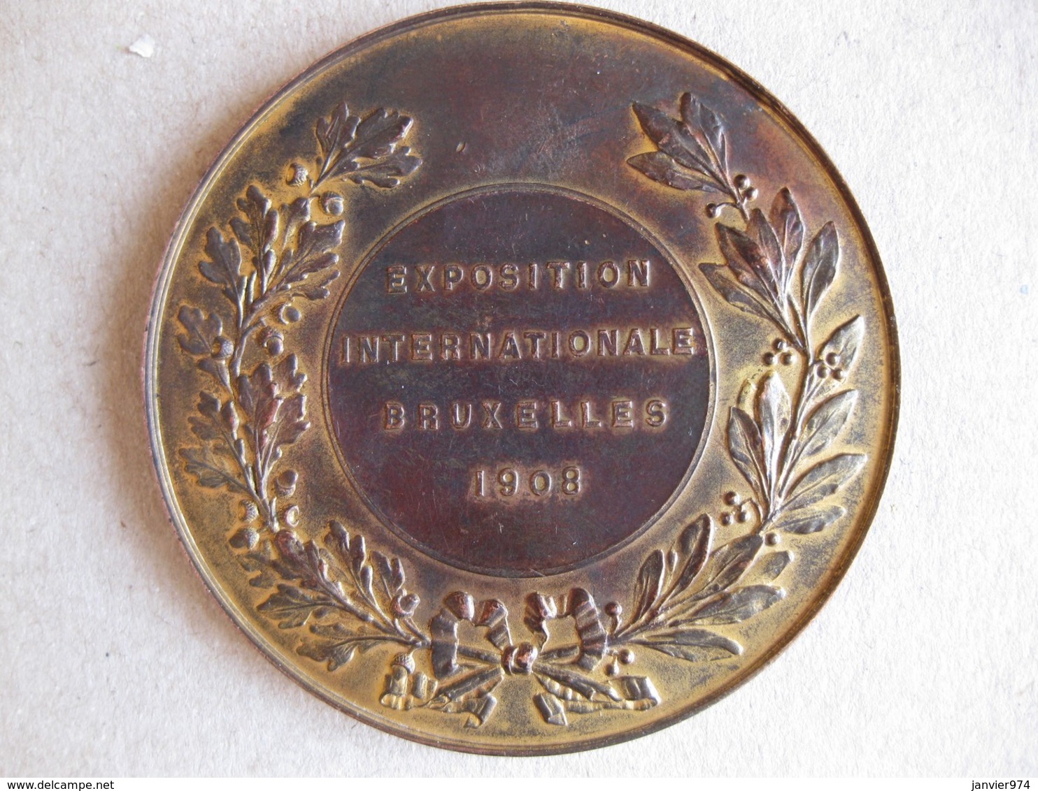 Médaille Exposition Internationale Bruxelles 1908. Leopold II. - Otros & Sin Clasificación