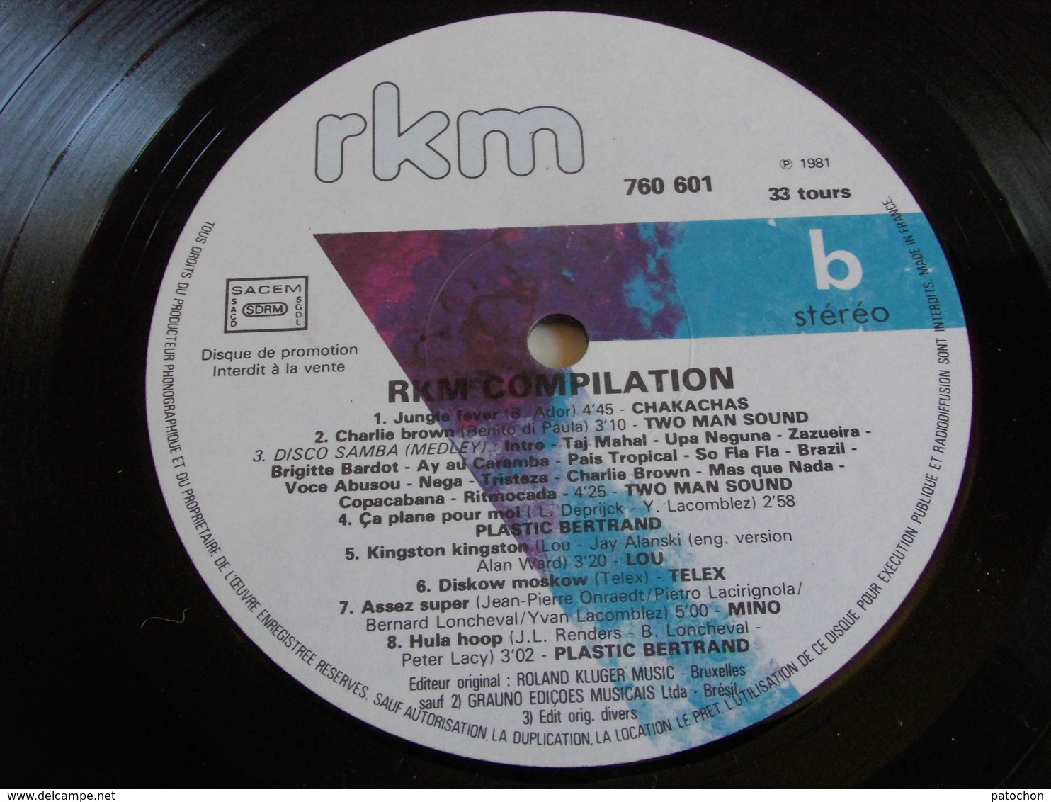 Vinyl LP 33 trs Funk Promotionnel Rkm Compilation Music 1981 non nettoyé