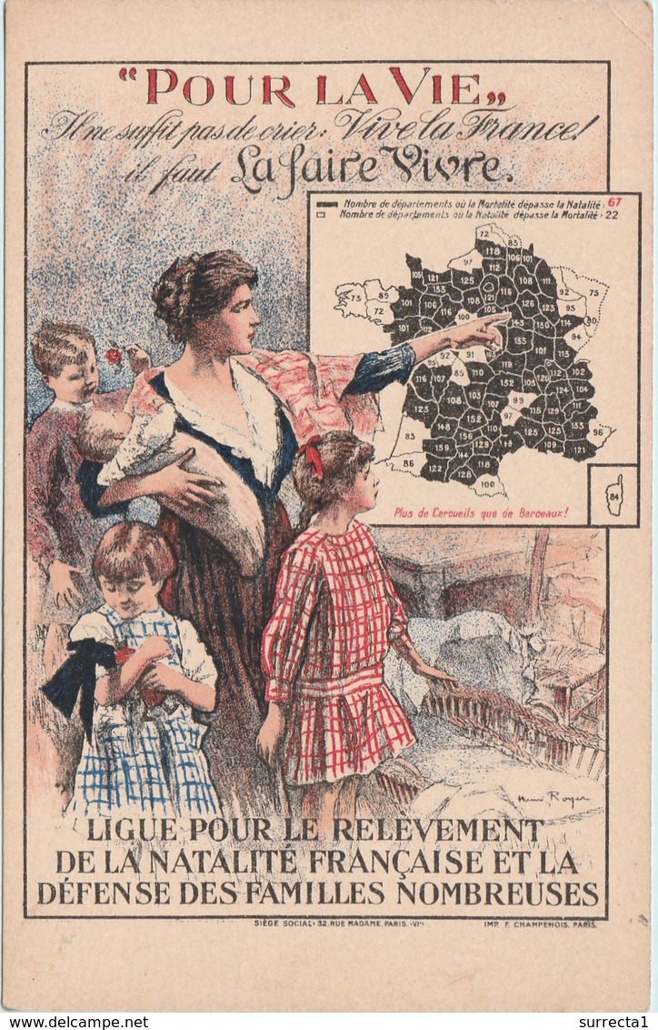 CPA Illustrateur Royer / Non écrite / "Vive La France" / Propagande Natalité & Familles Nombreuses - Royer